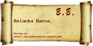 Belanka Barna névjegykártya
